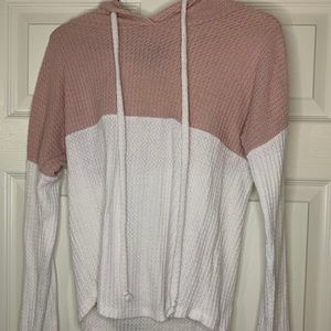 Peach and White Derek Heart Sweater